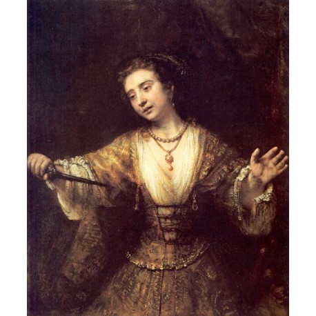 Lucretia 1664 by Rembrandt Harmenszoon van Rijn-Art gallery oil...
