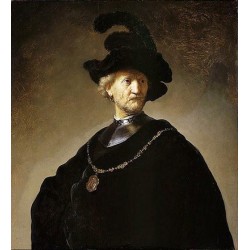 Old Man with a Gold Chain by Rembrandt Harmenszoon van Rijn-Art...