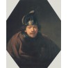 Self Portait with Helmet 1634 by Rembrandt Harmenszoon van Rijn-Art gallery oil painting reproductions