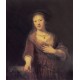 Saskia with a Flower 1641 by Rembrandt Harmenszoon van Rijn-Art gallery oil painting reproductions