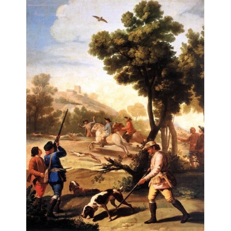 The Quail Shoot by Francisco de Goya-Art gallery oil painting reproductions
