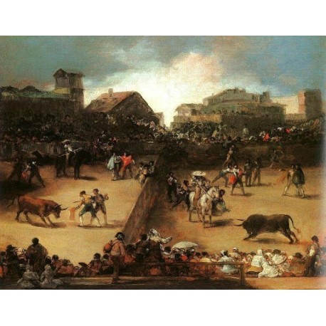 Bullfight in a Divided Ring by Francisco de Goya-Art gallery oil painting reproductions