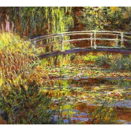 Le Bassin aux Nympheas, Harmonie Rose by  Claude Oscar Monet - Art gallery oil painting reproductions