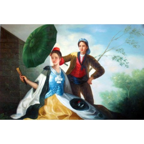 The Parasol by Francisco de Goya-Art gallery oil painting...