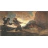 Duel with Clubs by Francisco de Goya-Art gallery oil painting...