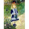A Girl with a Watering Can by Pierre Auguste Renoir-Art gallery oil painting reproductions