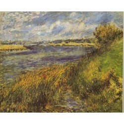 Banks of the Seine 1876 by Pierre Auguste Renoir-Art gallery oil painting reproductions