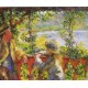 By the Lake 1880 by Pierre Auguste Renoir-Art gallery oil painting reproductions