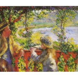 By the Lake 1880 by Pierre Auguste Renoir-Art gallery oil painting...