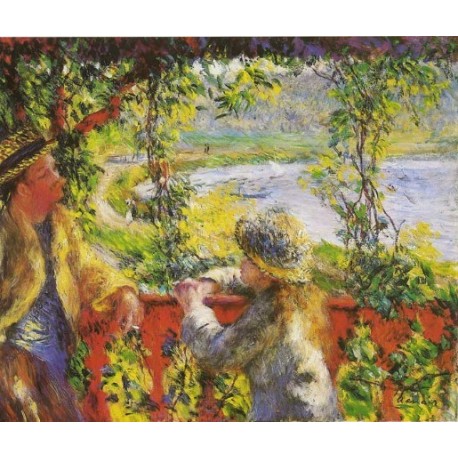 By the Lake 1880 by Pierre Auguste Renoir-Art gallery oil painting...