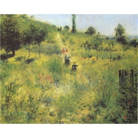 Country Footpath in the Summer 1874 by Pierre Auguste Renoir-Art gallery oil painting reproductions