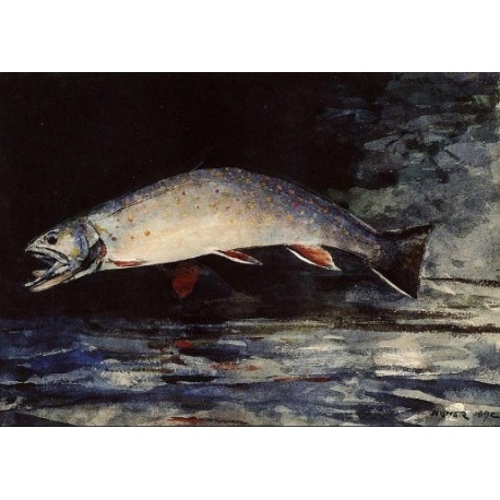 A Brook Trout by Winslow Homer - Art gallery oil painting...
