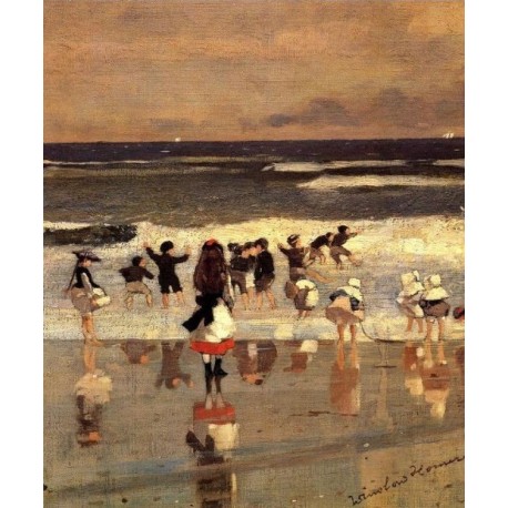Beach Scene by Winslow Homer - Art gallery oil painting reproductions