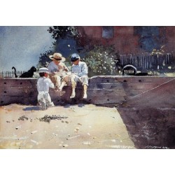 Boys and Kitten by Winslow Homer - Art gallery oil painting...