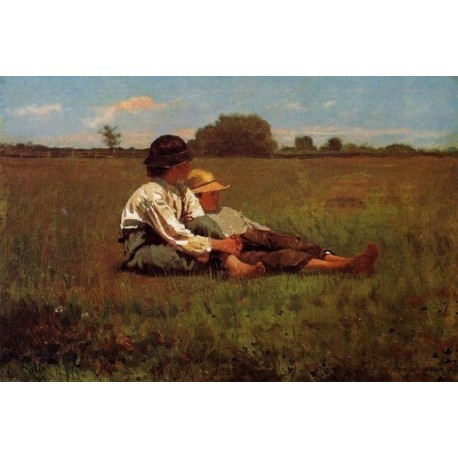 Boys in a Pasture by Winslow Homer - Art gallery oil painting reproductions