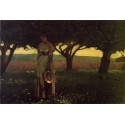 Girl in the Orchard by Winslow Homer - Art gallery oil painting...