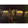 Girl in the Orchard by Winslow Homer - Art gallery oil painting...