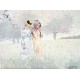 Girls Strolling in an Orchard by Winslow Homer - Art gallery oil painting reproductions