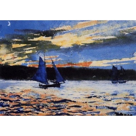 Gloucester Sunset by Winslow Homer - Art gallery oil painting...