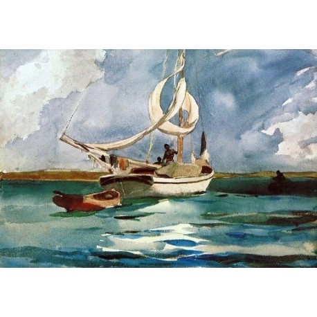 Sloop, Bermuda by Winslow Homer - Art gallery oil painting reproductions