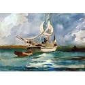 Sloop, Bermuda by Winslow Homer -  Art gallery oil painting...