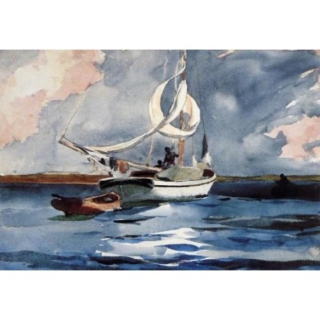 Sloop, Nassau by Winslow Homer  - Art gallery oil painting...