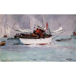 Sponge Boats, Key West by Winslow Homer - Art gallery oil painting...