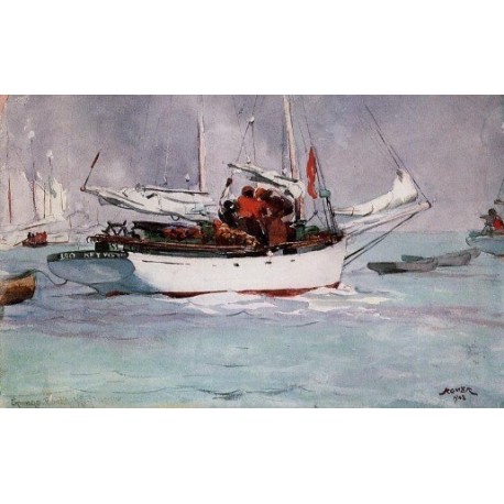 Sponge Boats, Key West by Winslow Homer - Art gallery oil painting...