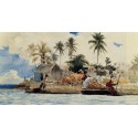Sponge Fishing, Nassau by Winslow Homer - Art gallery oil painting...