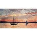 Sunset at Gloucester by  Winslow Homer - Art gallery oil painting...