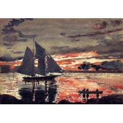 Sunset Fires by Winslow Homer - Art gallery oil painting reproductions