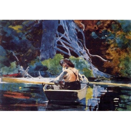 The Adirondack Guide by Winslow Homer - Art gallery oil painting...