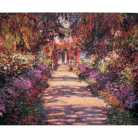 Pathway in Monets Garden at Giverny by Claude Oscar Monet -  Art gallery oil painting reproductions