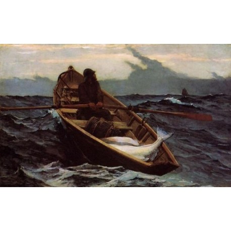 The Fog Warning by Winslow Homer - Art gallery oil painting...