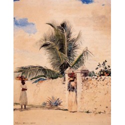 The Garden Gate by Winslow Homer - Art gallery oil painting...