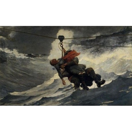 The Life Line by Winslow Homer - Art gallery oil painting...