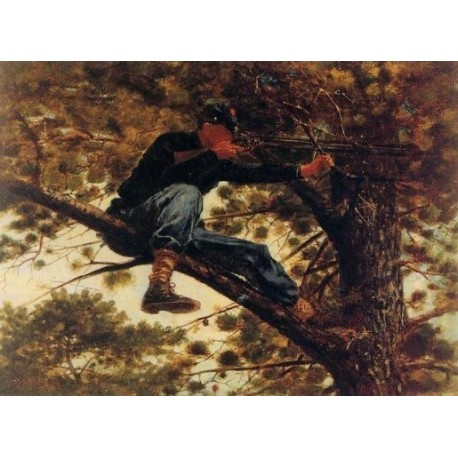 The Sharp Shooter on Picket Duty by Winslow Homer - Art gallery oil painting reproductions