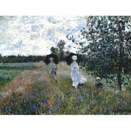 Promenade Near Argenteuil by Claude Oscar Monet - Art gallery oil painting reproductions