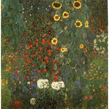 Country Garden with Sunflowers by Gustav Klimt- Art gallery oil painting reproductions