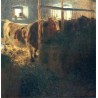 Cows in a Stall by Gustav Klimt- Art gallery oil painting...