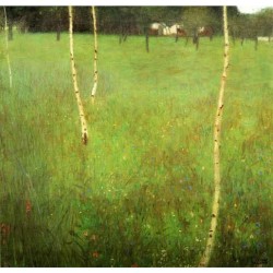 Farmhouse with Birch Trees II by Gustav Klimt Oil Painting