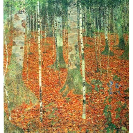 Farmhouse with Birch Trees by Gustav Klimt- Art gallery oil painting reproductions