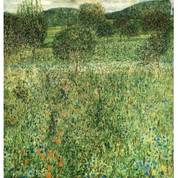 Flowering Field by Gustav Klimt- Art gallery oil painting...