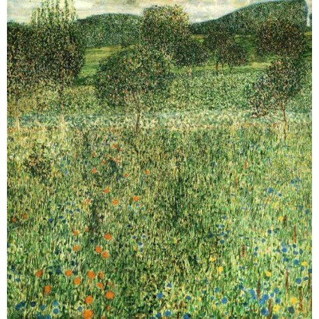 Flowering Field by Gustav Klimt- Art gallery oil painting...