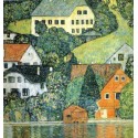 Houses at Unterach on the Attersee - Oil Painting