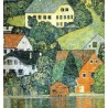 Houses at Unterach on the Attersee - Oil Painting