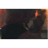 Lady by the Fireplace by Gustav Klimt- Art gallery oil painting...