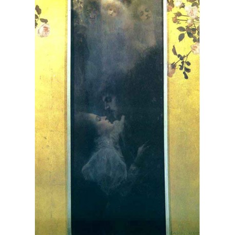 Love by Gustav Klimt-Art gallery oil painting reproductions