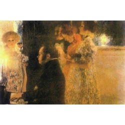 Schubert at the Piano by Gustav Klimt-Art gallery oil painting reproductions