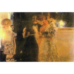 Schubert at the Piano by Gustav Klimt-Art gallery oil painting...